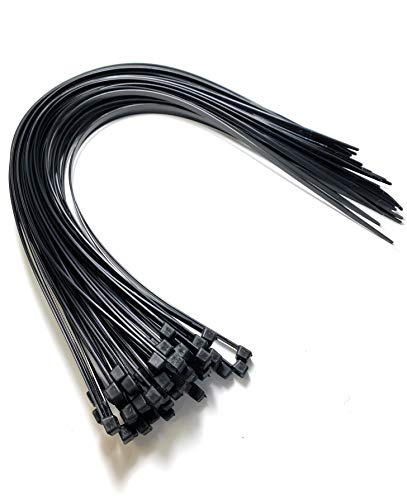 Kabelbinder – 450 mm x 4,8 mm – extra lange Kabelbinder – hochwertige Nylon-Kabelbinder (200 Stück, schwarz)
