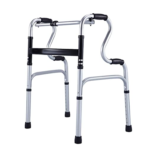 Leichte, zusammenklappbare Rollator-Gehhilfen für ältere Menschen mit eingeschränkter Mobilität, höhenverstellbar, leichtes Aluminium für Senioren. Doppelter Komfort