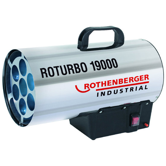 ROTHENBERGER 1500000363 Industrial Gas – Heiz – Kanone / Gebläse RoTurbo 35000 inkl. Piezo-Zündung , Schlauch , Schlauchbruchsicherung & Regler 34,0 kW