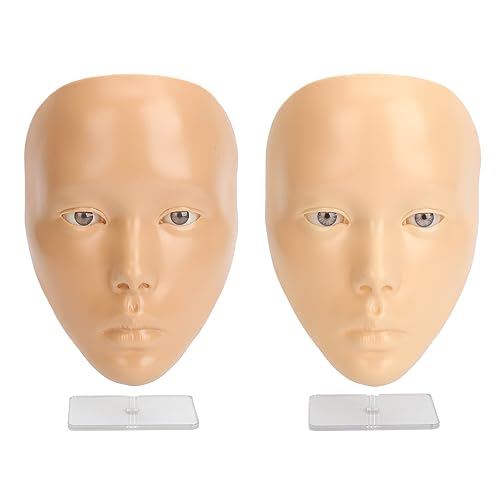 Augen-Make-up-Mannequin-Brett-Set, Realistisches Übungs-Kosmetik-Übungsbrett für die Nase (Goldenes Weizenweiß)