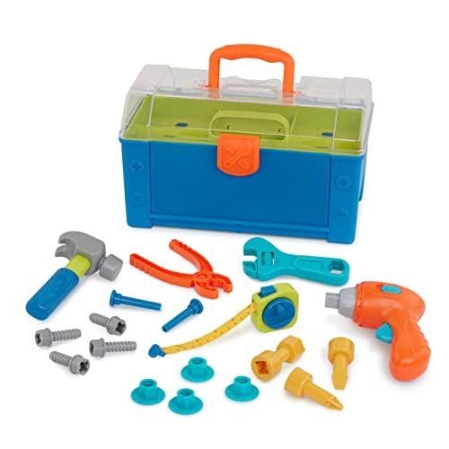 Battat BT2506Z Werkzeugkoffer gefüllt 20-TLG. – Werkzeug Kinder mit Hammer, Bohrer und mehr – Kinderwerkzeug Spielzeug ab 3 Jahre für Mädchen und Jungen