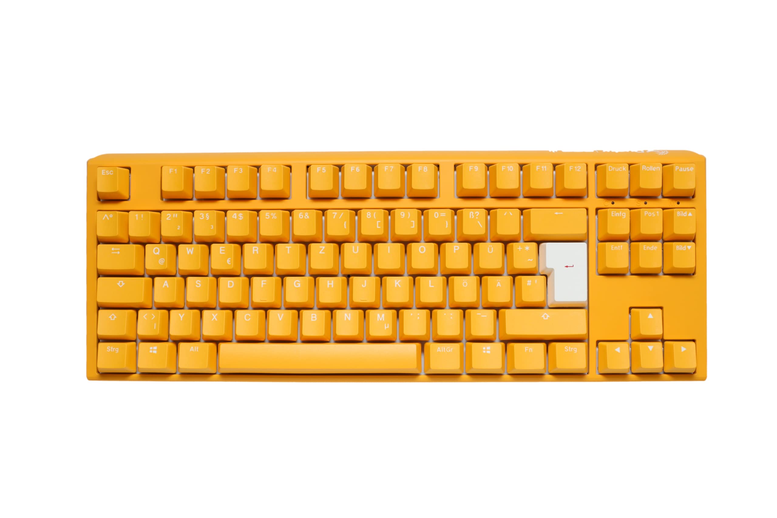 Ducky One 3 Yellow - Mechanische Gaming Tastatur Deutsches Layout im TKL-Format (80% Keyboard) mit Cherry MX Black Switches, Hot-Swap-fähig (Kailh-Sockeln) und RGB-Beleuchtung