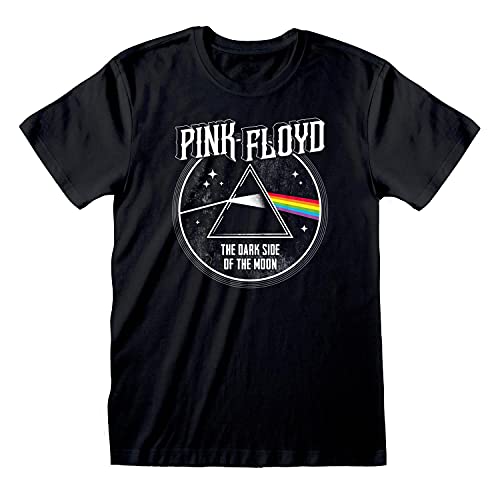 Heroes Inc Black Pink Floyd Dark Side of The Moon Retro T-Shirt, Schwarz , L