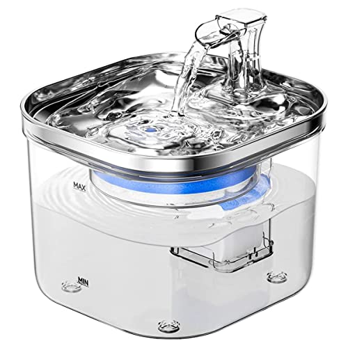 Piarktoy Wasser, 1,927.8 g/2L 304 Edelstahl Wasserschüssel, leiser elektrischer automatischer Haustierwasserspender