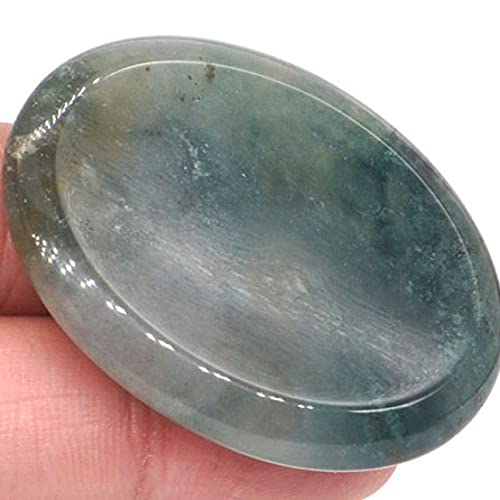 Thumb Worry's Natürlicher Kristall mit sieben Edelsteinen, spirituelles Fingermassage-Handwerk natürlicher Glanz (Color : Green Moss Agate, Size : One Size)