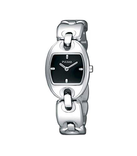 Pulsar Damen Analog Quarz Uhr mit Edelstahl Armband PJ5401X1_Negro
