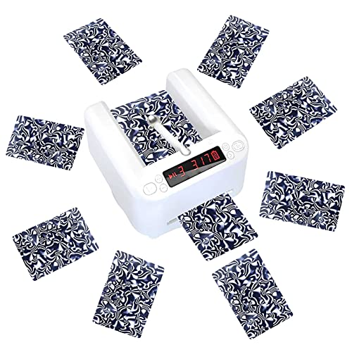 Lxwyq Vollautomatische Kartenhändlermaschine, 360 ° drehbare Kartenspaltmaschine, 3 Modi für den Umgang mit Speicherfunktion, LED-Anzeige, USB-Aufladung für 2–8 Personen