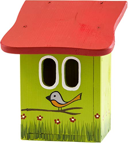 Nistkasten für Rotschwänzchen, handbemaltes Nisthaus aus Holz, Vogelhaus