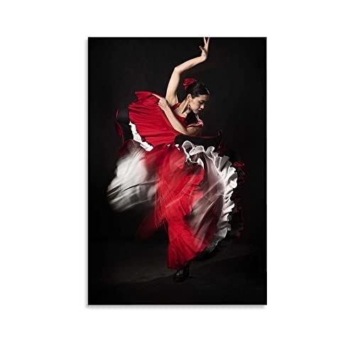 XXJDSK Leinwand Bilder Flamenco Dance, modernes Familienschlafzimmerdekor, Poster 60x90cm Kein Rahmen
