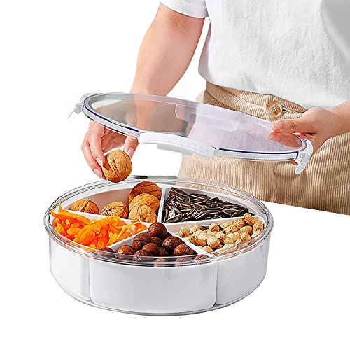 HAYAN Snack Schalen Dish süßigkeiten Box mit Deckel 28,6 × 8 cm (transparenter Kreis)
