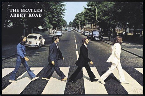 Close Up Beatles Poster Abbey Road (62x93 cm) gerahmt in: Rahmen schwarz