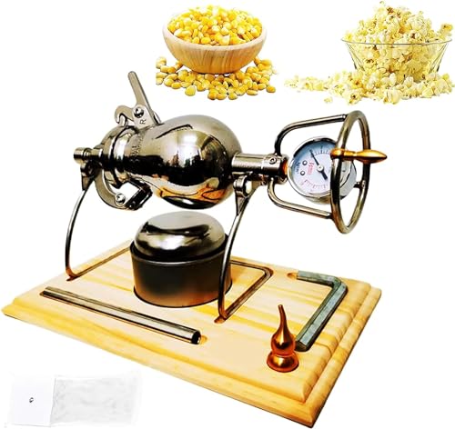 Popcorn-Maschinen-Set, Feuerheizung, Hochdruck-Herstellung von Popcorn, Edelstahl, Popcorn-Popper, Geschenke für Weihnachten, Halloween, Zuhause, Party, 520 ml