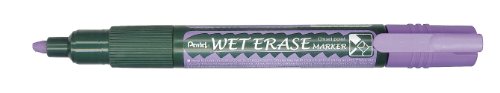 Pentel SMW26-VO Wet Erase Marker, Kreidemarker, Feucht abwischbar, Keilspitze, 12 Stück, Violett