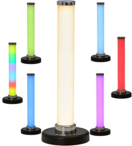 Northpoint LED Tischlampe Tischleuchte Lavalampe mit Farbwechselfunktion RGB & Warmweiß Wiederaufladbar Regenbogen-Effekt mit integriertem Akku (Schwarz)