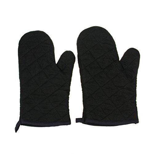 Lifeyz 1 Paar Backen Handschuhe Thick Hitzebeständiges Isolierung Wärme Proof Topflappen Handschuh Baumwolle Ofen handschuh Küche Ofen handschuhe (schwarz)