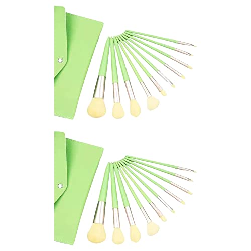 Make-up-Pinsel Professioneller ergonomischer leichter Lidschatten Textmarker Foundation-Pinsel Frauen Zubehör grün 2 Stück