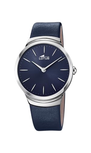 Lotus Watches Herren Datum klassisch Quarz Uhr mit Leder Armband 18498/3