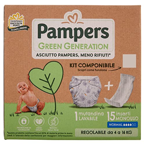 Pampers Green Gen Test-Set: 15 normale Einsätze + 1 waschbares Unterhose