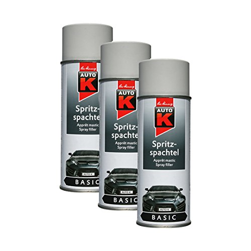 3X KWASNY 233 032 Auto-K Basic Spritzspachtel Grau Spray Haftgrund 400ml