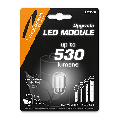 LiteXpress LXB530 LED Upgrade Modul 530 Lumen für 3-6 C/D-Cell Maglite Taschenlampen