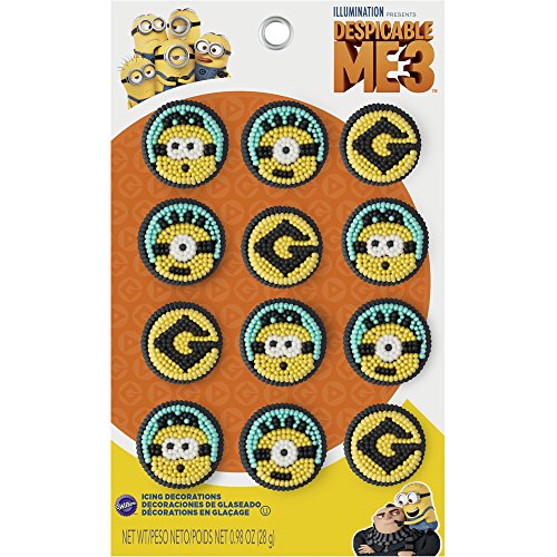 Wilton Despicable Me 3 Minions Icing Decorations, Assorted