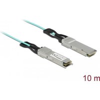 Delock - 40GBase Direktanschlusskabel - QSFP+ (M) zu QSFP+ (M) - 10 m - 3 mm - Glasfaser - SFF-8436 - Active Optical Cable (AOC) - Aquamarin