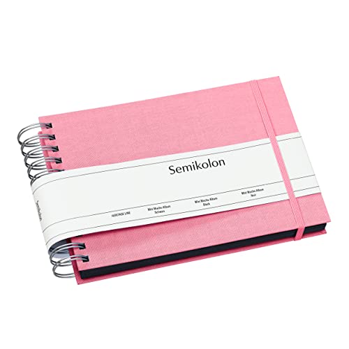 Semikolon 364015 Spiral Album Mini Mucho – 25x16 cm – Fotoalbum, 90 Seiten schwarz, Fotobuch, flamingo pink