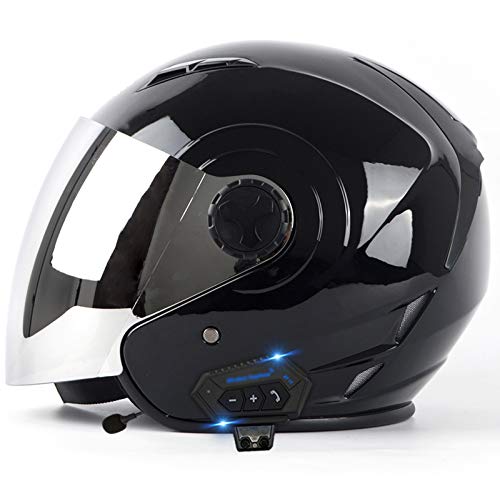 GAOZ Bluetooth Motorrad Klapphelme Modularer Bluetooth-Helm, Anti-Fog Doppelvisier Motorradhelm Integralhelme Roller-Helm Scooter-Helm Mofa-Helm ECE Zertifiziert, Freisprechanlage Anrufe (55-62cm)
