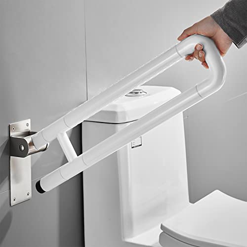 WC Safe Haltegriff,Sicherheits Aufstehhilfe Toiletten Hochklappbar Wandmontage für Schwangere Bad Stützklappgriff Aus Stahl Stützgriff 60cm/70cm/75cm (60cm,Weiß)