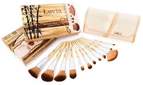 Luvia Cosmetics Kosmetikpinsel-Set Bamboo's Root, (12 tlg., zzgl. Aufbewahrungstasche), vegan