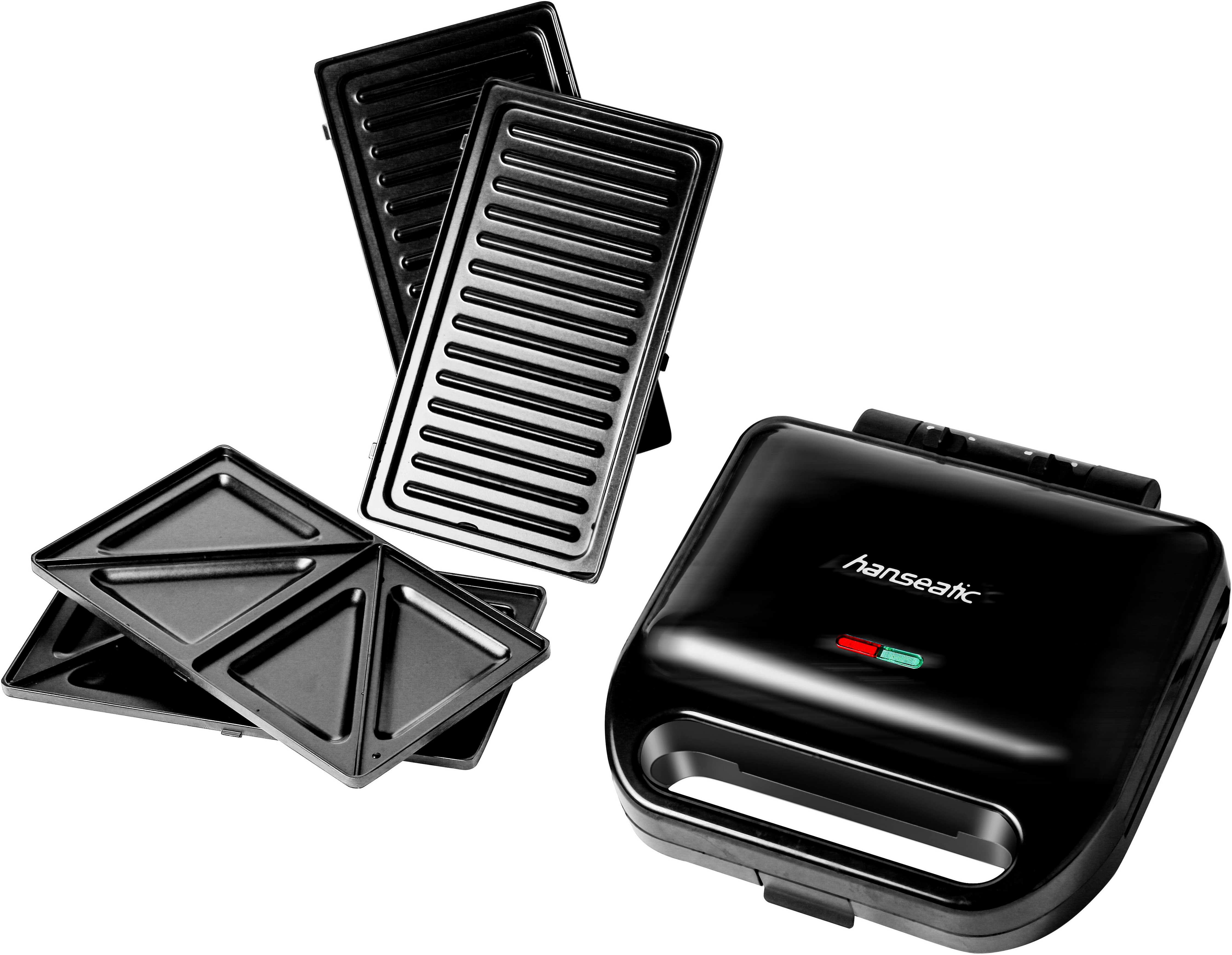 Hanseatic Waffeleisen "HWM750BD 3-in-1-Sandwichmaker, Waffeleisen & Kontaktgrill", 750 W