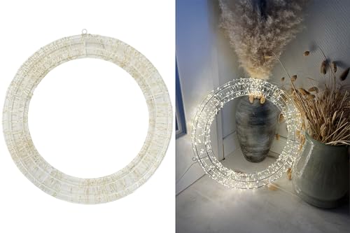 LED Kranz Ø 35 cm mit 960 Led´s in warmweiß - Innenbereich - Stromkabel - Weihnachtsbeleuchtung Kranz für Innen mit LED´s - Lichterkranz 960 LED warmweiß - Fensterkranz LED Weihnachten