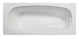 Badewanne "LINEA160" Weiß 120 Liter 160 x 70 x 41 cm, Acrylwanne, ergonomische Körperformbadewanne, Rechteckbadewanne Weiß