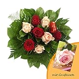 Dominik Blumen und Pflanzen, Blumenstrauß Mein Glück und Grußkarte "Rosen"