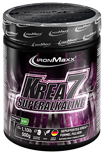 IronMaxx Krea7 Superalkaline Kreatin Pulver, Geschmack Kiwi, 500 g Dose (1er Pack)