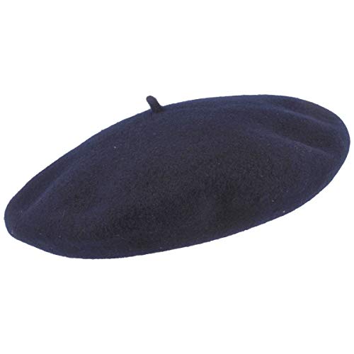 Elosegui Original spanische Baskenmütze | Barett | Filz-Baske | Made IN Spain - aus 100% Merino-Wolle mit 13‘‘ breitem Teller - Blau