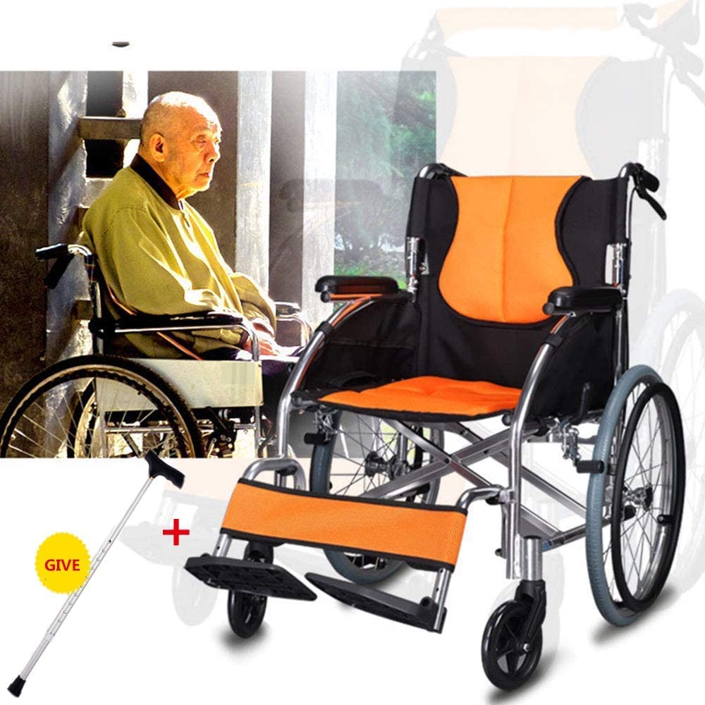 Rollstuhl mit Eigenantrieb, leichter und faltbarer Rahmen, Rollstuhl mit Begleitperson, tragbarer Transit-Reisestuhl