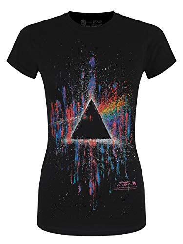 Pink Floyd Damen T-Shirt Dark Side of The Moon Splatter schwarz
