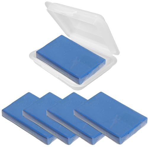 RADAMI® Reinigungsknete 5 x 100g Blau Fein + 1 Aufbewahrungsbox für Lack Lackreiniger für Auto Kfz, Wohnwagen und Wohnmobil (5x Blau+Box)