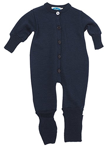 Reiff Baby Overall/Schlafanzug Frottee, 70% Merino-Schurwolle kbT. / 30% Seide (86/92, Marine)