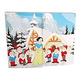 Mini Märchen Adventskalender, 8 Figuren (Schneewittchen + 7 Zwerge), 1 Spitze, 7 Unikugeln, 8 Formen, 3cm