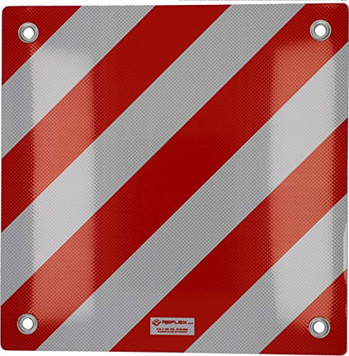 Cartrend 10615 Warntafel Italien Warnschild hinten Aluminium 50 x 50 cm reflektierend rot-weiß Heckträger/Fahrradträger für Auto,Camping