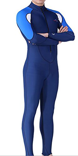 Damen Herren Lange Ärmel Tauchanzug One Piece UV-Schutz Badeanzug (XXXL, Herren)