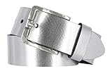 Mytem-Gear Damen Gürtel Leder Belt Ledergürtel Nappaleder 40 mm Damengürtel (95, Silber)