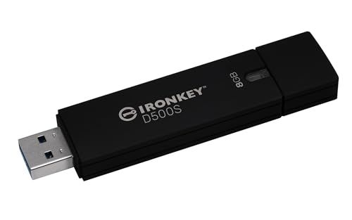 Kingston IronKey D500S Hardwareverschlüsselter USB-Stick 8GB FIPS 140-3 Lvl 3 (ausstehend) AES-256 - IKD500S/8GB