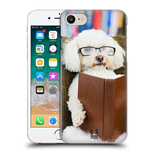 Head Case Designs Lesender Hund Mit Brille Komische Tiere Harte Rueckseiten Handyhülle Hülle Huelle kompatibel mit Apple iPhone 7/8 / SE 2020 & 2022