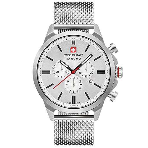 Swiss Military Hanowa Unisex Erwachsene Analog Quarz Uhr mit Edelstahl Armband 06-3332.04.001