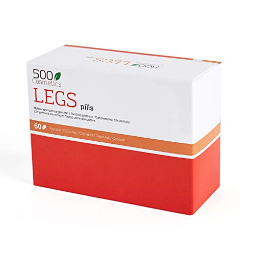 500Cosmetics Legs–Auf natürlichen Inhaltsstoffen basierende Kapseln zur Vorbeugung und Beseitigung von Krampfadern–Verbesserung der Durchblutung und Verringerung von Schwellungen. 60 Kapseln