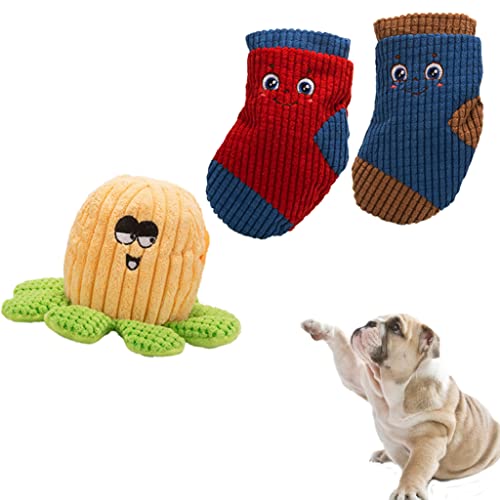 PAPIEEED Schnüffelspielzeug für Hunde, langlebiges interaktives Puzzle-Spielzeug für Welpen, Plüsch-Quietschspielzeug für Nasentraining