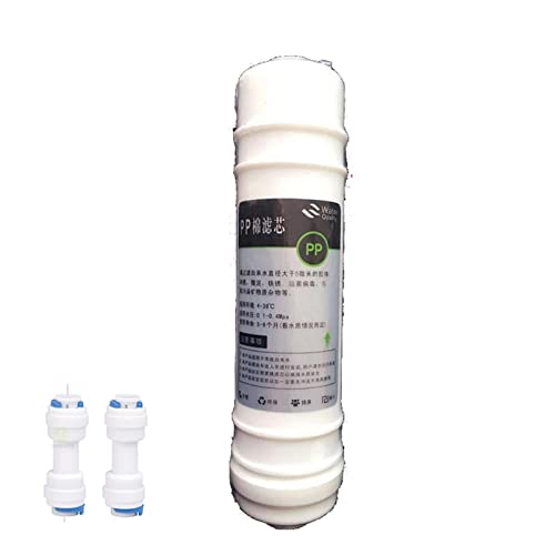 Mehrstufiger Umkehrosmose-Wasserfilter, 10 Zoll 5 Mikron Ppf/Sediment-Wasserfilterkartusche mit 2 Anschlüssen, Wasserreiniger-Filterkartusche, Aquarium-Umkehrosmose mit Auslaufsicher, geeignet für Ho